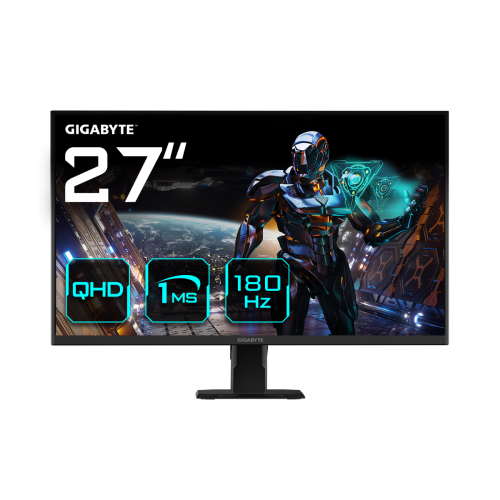 GIGABYTE GS27QA 27" Monitor de Juego QHD - 2560 x 1440 (QHD), 180Hz, 1ms, 300 cd/m2, FreeSync, HDR Ready, HDMI 2.0, Displayport 1.4_0