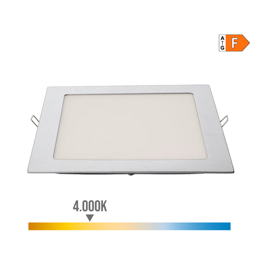 Downlight led de encastrar quadrado 20w luz dia 4000k 1500lm cromado22x22cm edm_0