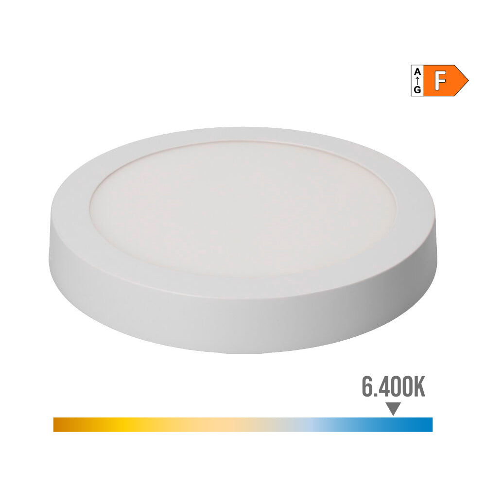 Downlight led superfÃ­cie redondo 20w 1500lm 6400k luz fria Ã¸22x3,5cm branco edm_0