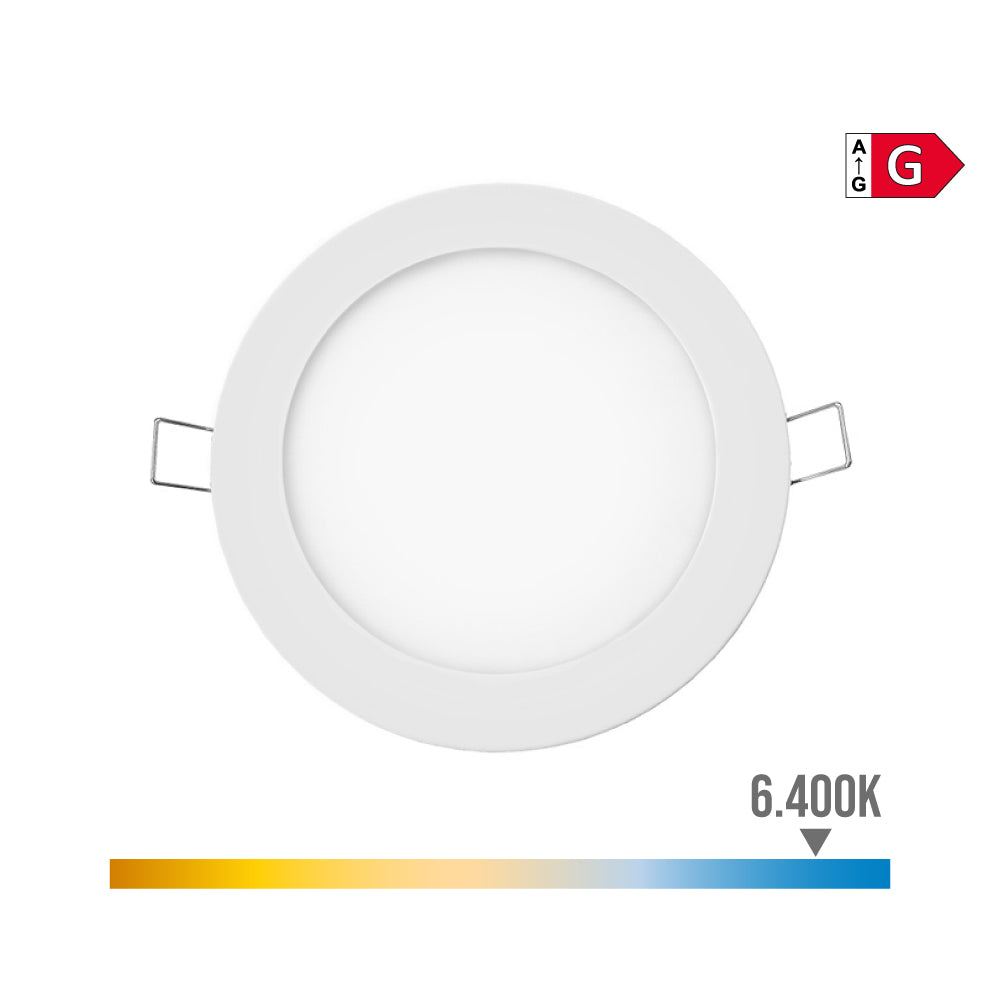 Mini downlight led redondo de encastrar 6w 6400k luz fria cor branco Ã¸11,7cm_0