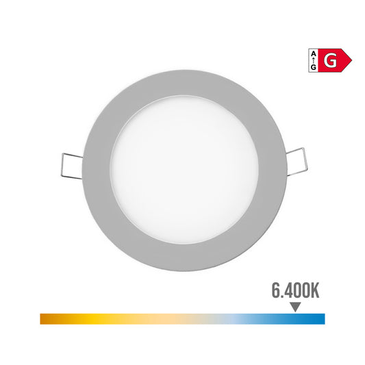 Mini downlight led redondo de encastrar 6w 6400k luz fria cor cromado Ã¸11,7cm edm_0