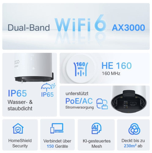 TP-Link Deco X50-Outdoor Doble banda (2,4 GHz / 5 GHz) Wi-Fi 6 (802.11ax) Blanco 1 Interno_5