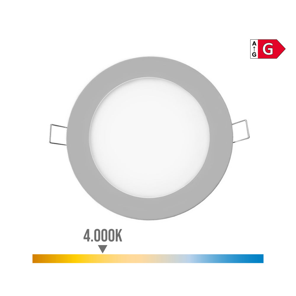 Mini downlight led redondo de encastrar 6w 4000k luz dia cor cromado Ã¸11,7cm edm_0