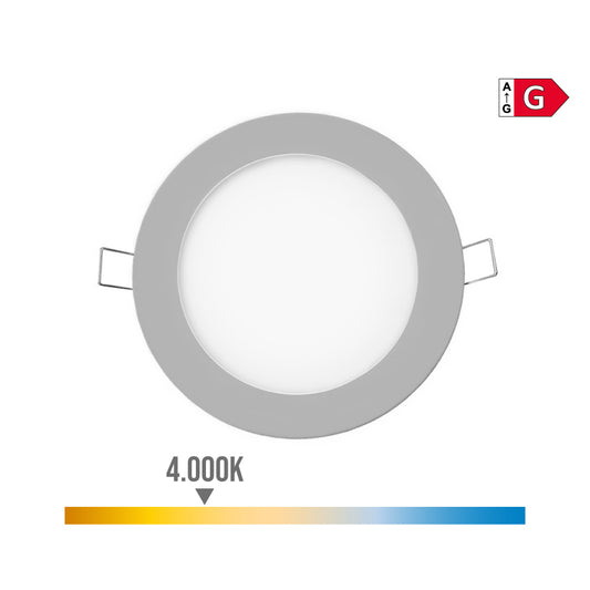 Mini downlight led redondo de encastrar 6w 4000k luz dia cor cromado Ã¸11,7cm edm_0