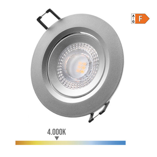 Downlight led redondo de encastrar 5w 4000k luz dia aro cromado Ã¸9cm edm_0