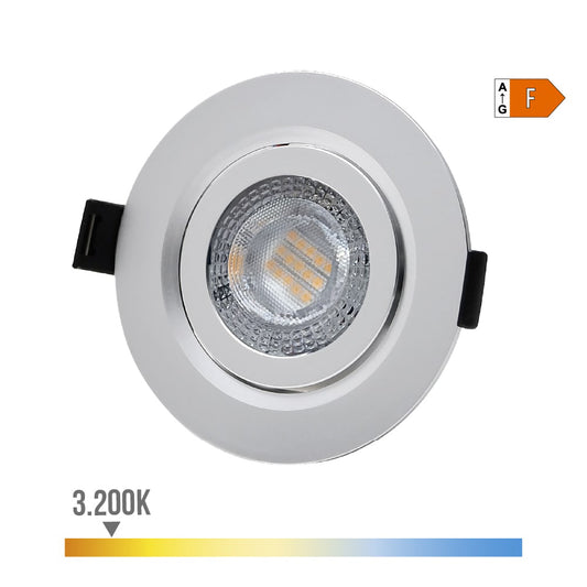 Downlight led de encastrar 9w 806lm ra80 3200k redondo aro cromado edm_0