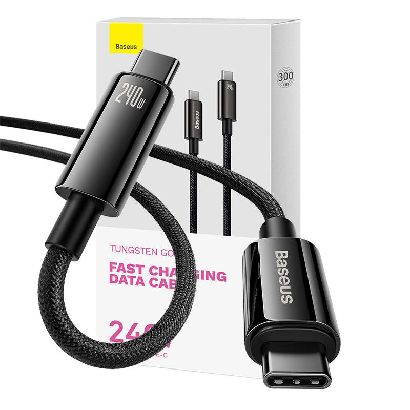 USB-C to USB-C cable Baseus Tungsten Gold 240W 3m (black)_1