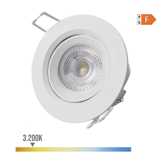 Downlight led redondo de encastrar 5w 3200k luz quente aro branco Ã¸9cm edm_0