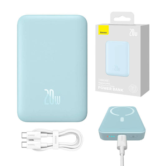 Powerbank Baseus Magnetic Mini 10000mAh, USB-C  20W MagSafe (blue)_0