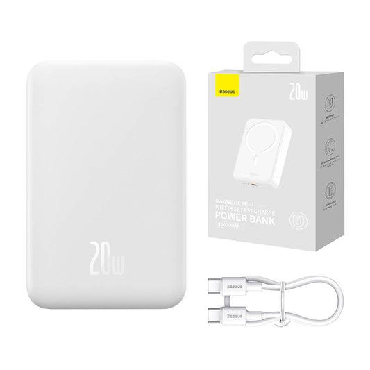 Powerbank Baseus Magnetic Mini 20000mAh, USB-C 20W MagSafe (white)_0