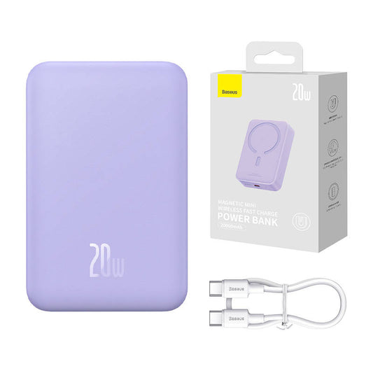 Powerbank Baseus Magnetic Mini 20000mAh, USB-C  20W MagSafe (purple)_0