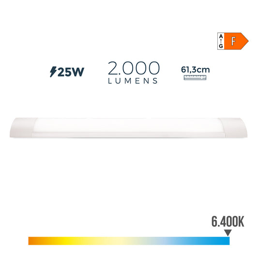 Armadura eletrÃ³nica led 25w 6500k luz fria 2000lm 61,3x3x12cm edm_0