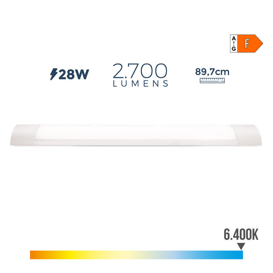 Armadura eletrÃ³nica led 28w 6500k luz fria 2700lm 89,7x3,1x8cm edm_0