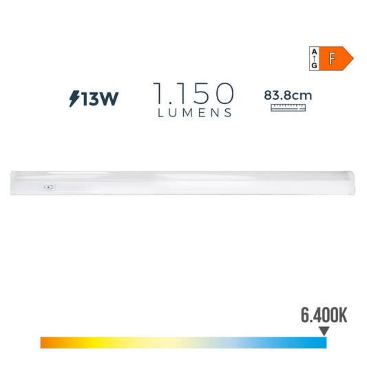 Armadura eletrÃ³nica led 13w 1150lm 6500k luz fria 83,8x3.5x3.8cm edm_0
