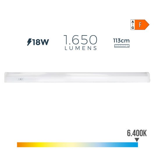 Armadura eletrÃ³nica led 18w 1650lm 6400k luz fria 113,8x2,3x3,6cm edm_0