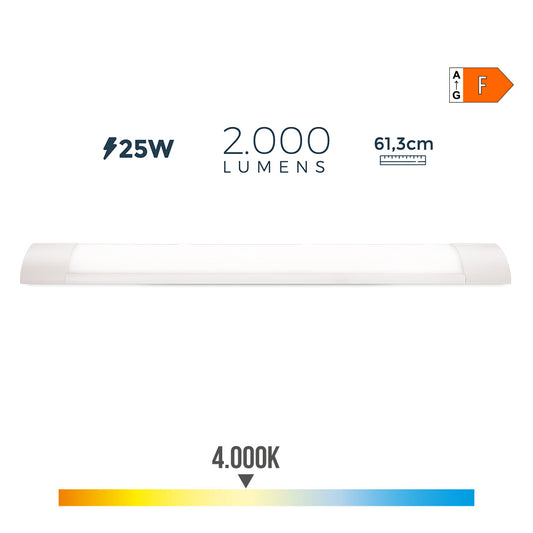 Armadura eletrÃ³nica led 25w 61cm 4000k luz dia 2000lm 61.3x3x12cm edm_0