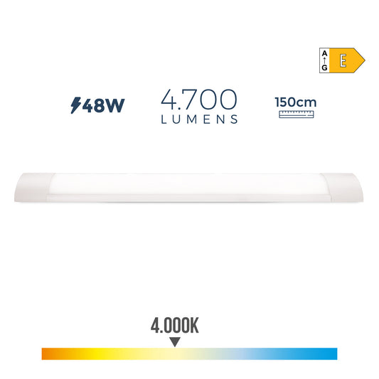 Armadura eletrÃ³nica led 48w 4000k luz dia 4700lm 150x3,1x12cm edm_0