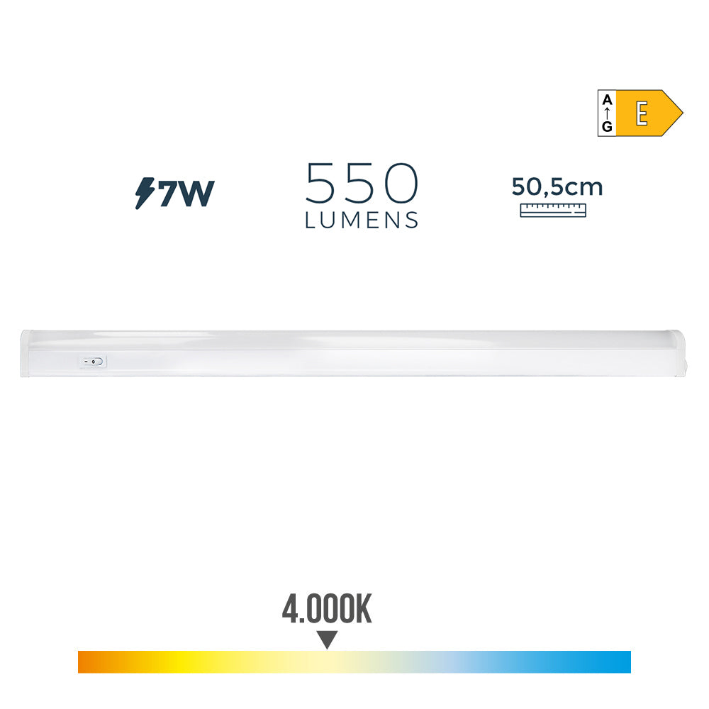 Armadura eletrÃ³nica led 7w 600lm 4000k luz dia 50,5x2,5x3,6cm edm_0