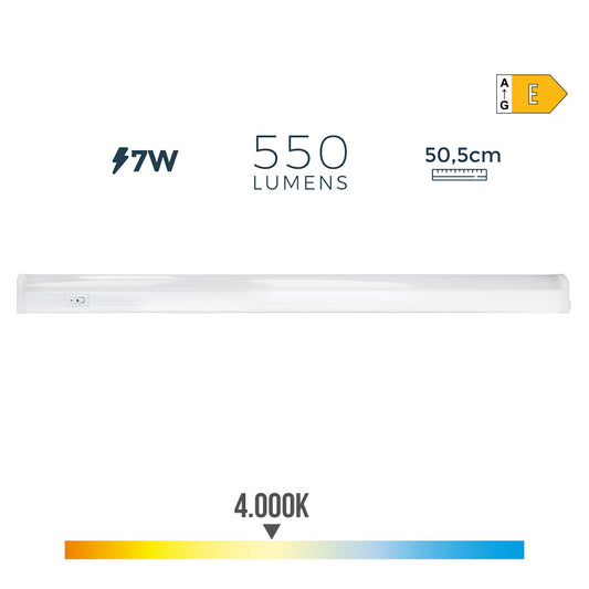 Armadura eletrÃ³nica led 7w 600lm 4000k luz dia 50,5x2,5x3,6cm edm_0