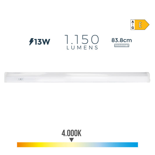 Armadura eletrÃ³nica led 13w 1150lm 4000k luz dia 83.8x2.2x3.6cm edm_0