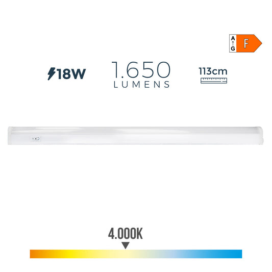 Armadura eletrÃ³nica led 18w 1650lm 4000k luz dia 113,8x2,5x3,6cm edm_0
