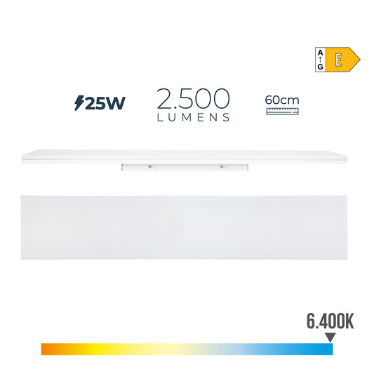 Armadura led 25w 6400k luz fria 2500lm 60x4,5x12cm edm_0