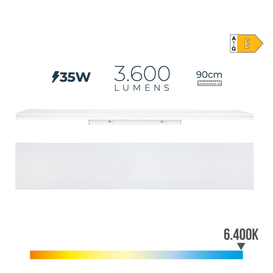 Armadura led 35w 6400k luz fria 3600lm 12x90x4,5cm edm_0
