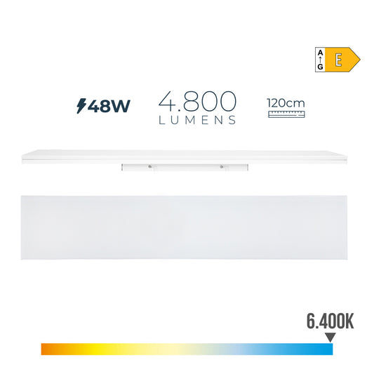 Armadura led 48w 6400k luz fria 4800lm 12x120x4,5cm edm_0