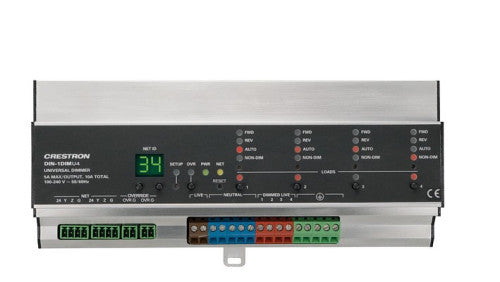 CRESTRON DIN RAIL UNIVERSAL DIMMER, 1 FEED, 4 CHANNELS (DIN-1DIMU4) 6501748_0
