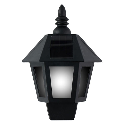 LuminÃ¡ria de parede solar led, efeito luz fria/chama, ip44, preta_0
