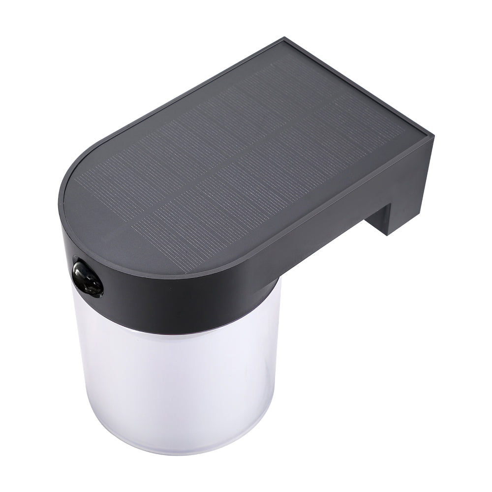 Aplique solar cilÃ­ndrico 4 w 500 lm, 3000/4000/6500 k, 3cct, com sensor, preto_0
