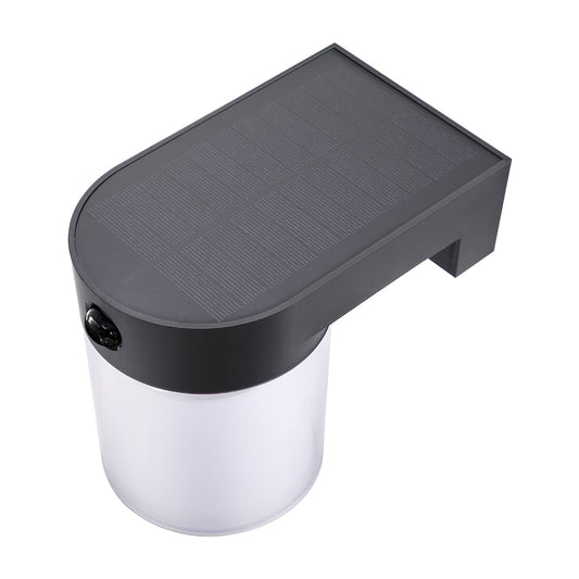 Aplique solar cilÃ­ndrico 4 w 500 lm, 3000/4000/6500 k, 3cct, com sensor, preto_0