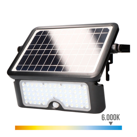 Candeeiro de parede solar 10w 1150lm recarregÃ¡vel. sensor de presenÃ§a (2-8m) cor preta 27,5x19,6cm edm_0