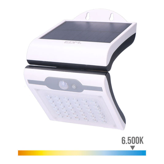 Candeeiro de parede solar 2w 220lm 6.500k com sensor cor branco edm_0