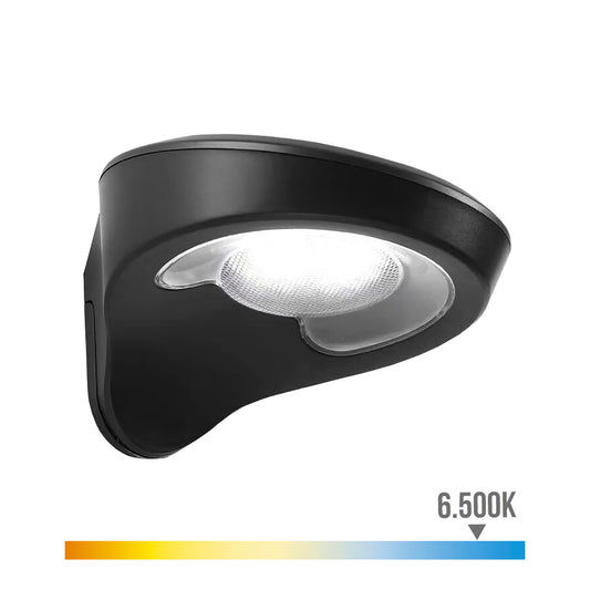 Candeeiro solar 2w 200lm 6500k com sensor cor preto edm_0