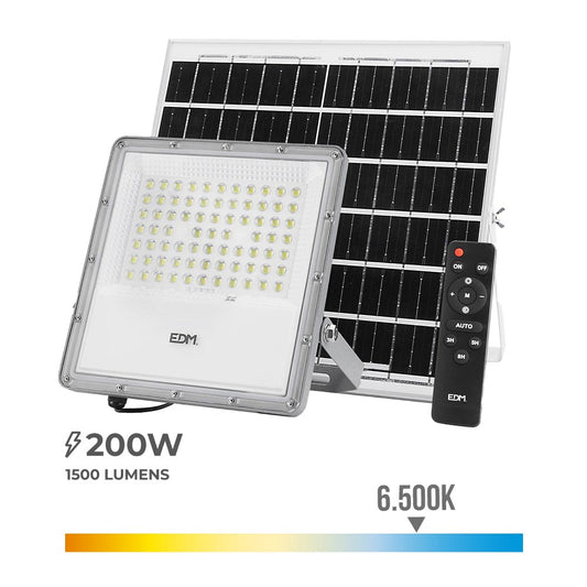 Projector led solar 200w 1.500lm 6.500k ip65 edm_0