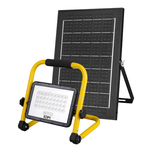 Projetor led com pÃ© + painel solar; 4000lm, 6400 luz fria, ip65. edm_0