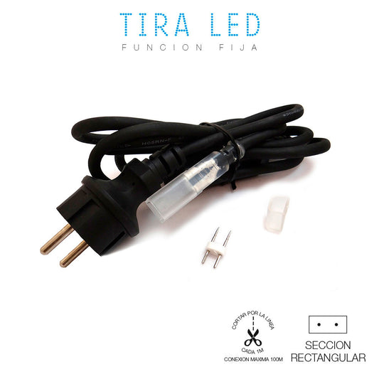 Kit conexÃ£o a corrente 220v 1,5m para tira led edm_0