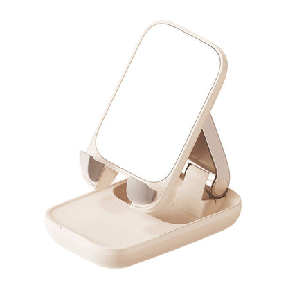 Adjustable phone stand with mirror Baseus Seashell Series - beige_7