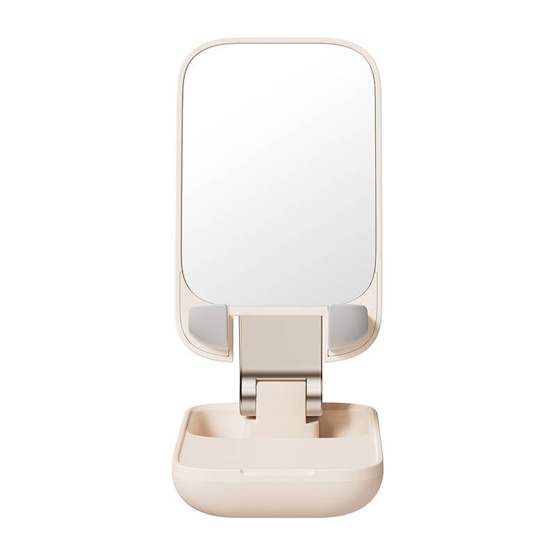 Adjustable phone stand with mirror Baseus Seashell Series - beige_5