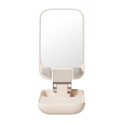Adjustable phone stand with mirror Baseus Seashell Series - beige_5