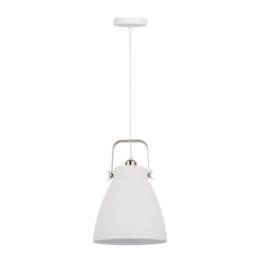 Candeeiro de teto, pendente, e27, branco + nÃ­quel, Ã¸270 x 1200 mm_0