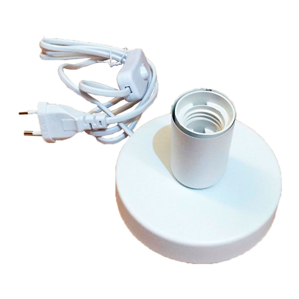 Base de mesa e27, com cabo e interruptor, branca, Ã¸120 x 85 mm_0
