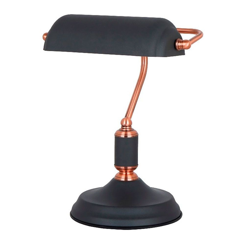 Candeeiro de mesa, e27, tipo banqueiro, preto+cobre, base Ã¸185 mm, 260 x 195 x 345 mm_0