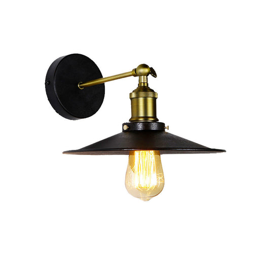 Candeeiro de parede metÃ¡lico vintage e27 60w cor preto Ã¸28x24,5x26cm edm_0