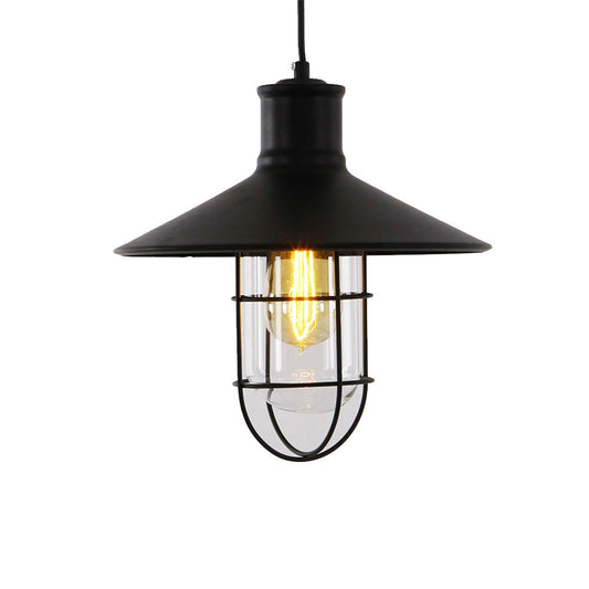 Candeeiro de teto metÃ¡lico vintage e27 60w cor preto Ã¸27x28cm edm_0