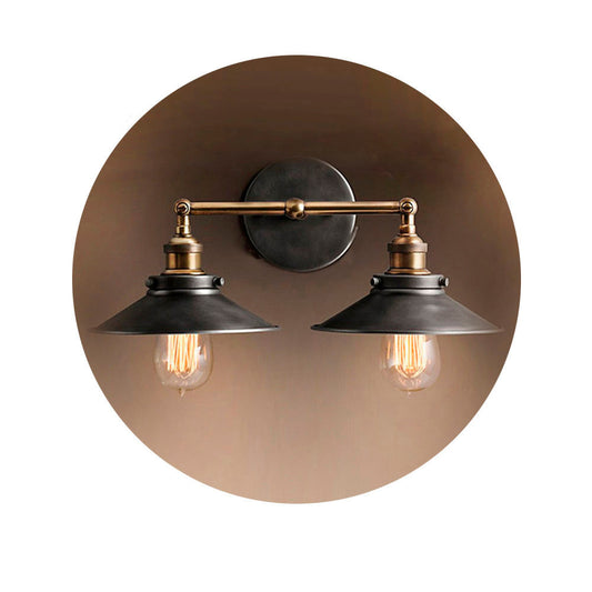 Candeeiro de parede metÃ¡lico duplo vintage e27 60w 63x29cm edm_0