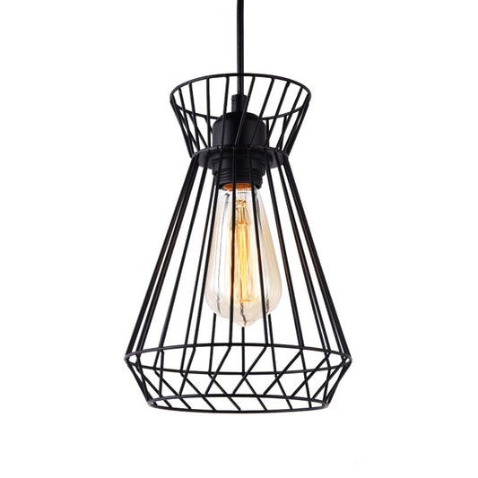 Candeeiro de teto metÃ¡lico e27 60w cor preto Ã¸19x26x130cm edm_0