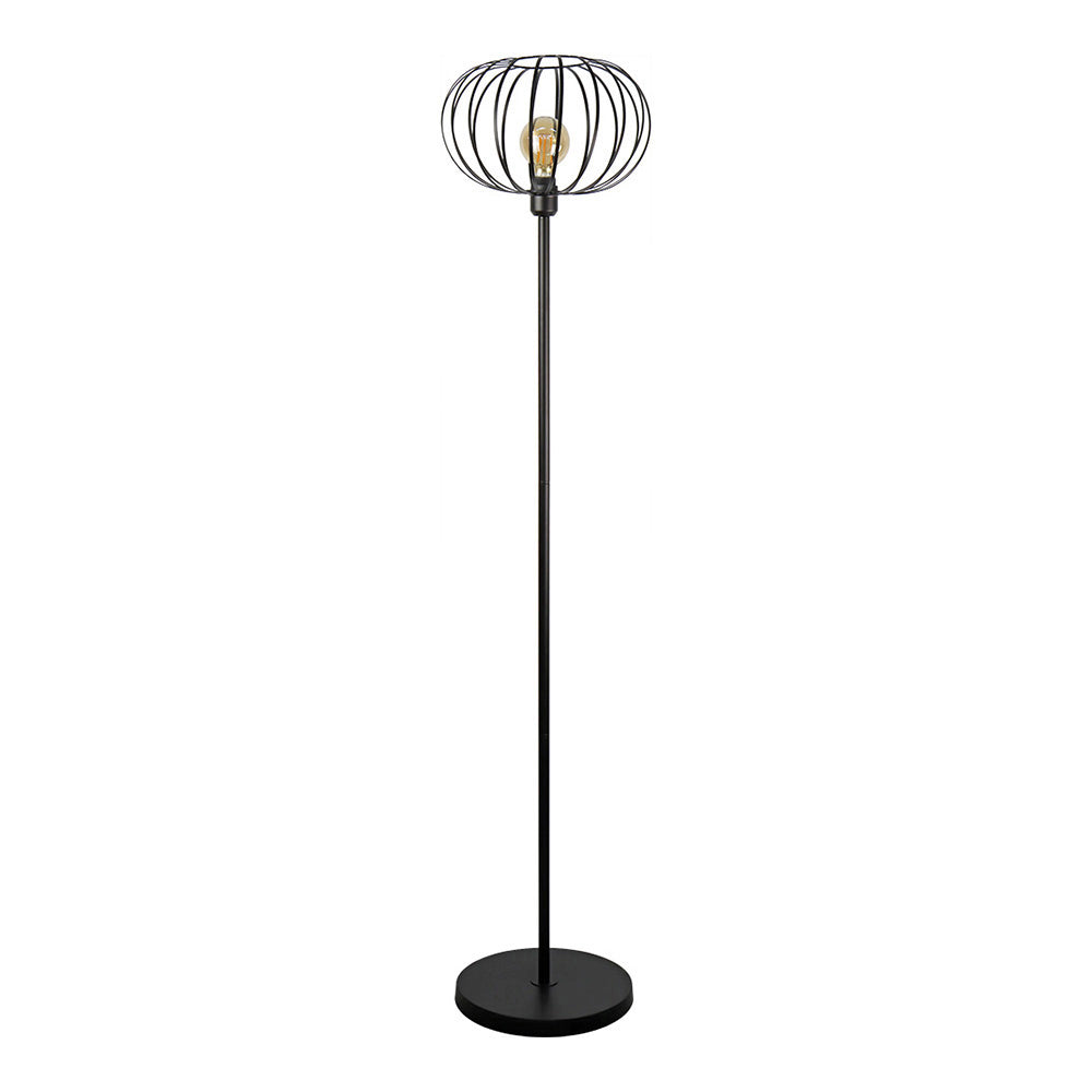 Candeeiro de pÃ© (sala) vintage e27 60w cor preta Ã¸35x150cm_0
