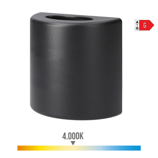 Candeeiro de parede led 3w 60lm 4000k luz dia ip54 12x12x6cm oval edm_0